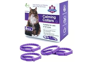 ALEATY Calming Collar for Cats 4-Pack Cat Calming Collar Adjustable Soother Anxiety Relief Waterproof cat Calming Products 30-Day Stress Relief