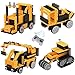 Toyard STEM Toys for Boy Remote Control Building Kits Ingenious Machines Robot Truck, Forklift, Bulldozer and Crane