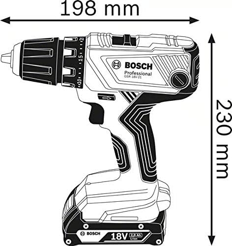 Bosch Professional 18V System Cordless Drill Driver GSR 18V-21 (max. Torque: 55 Nm, Without Battery/Charger) - Image 4