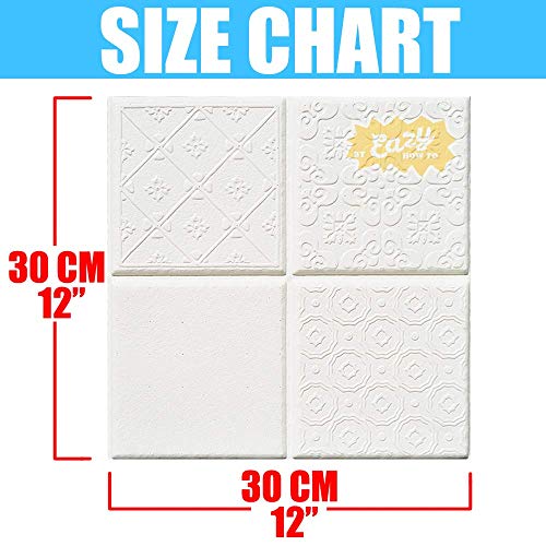 Eazy How To Peel and Stick Ceiling Tiles 24 Pieces 12"x12" Easy