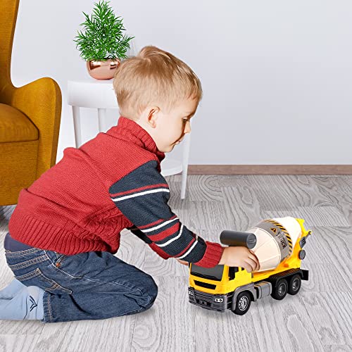 ArtCreativity Light Up Cement Truck, Cement Mixer Toy Truck with Lights