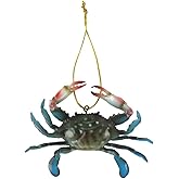 Treasure Gurus 4" Blue Crab Coastal Christmas Tree Ornament Xmas Gift Topper Nautical Holiday Decor