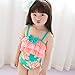 Saidi Girls One Piece Swimsuit Green Bow Pink Tiered Skirt Flower