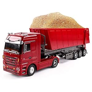 Luxrmoon RC Car 2.4G Toy Car Truck Construction Truck 1:20 Brush Rechargeable Electric 10 km/h Remote Control RC (Red)