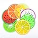 GXHUANG Silicone Fruit Coasters Set, Set of 7 (Colorful), Fruit Green Orange Pitaya Kiwi Carambole Watermelon Lemon