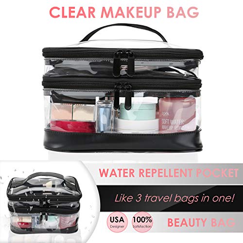 KIPBELIF Clear Makeup Bag Organizer - Multifunction Large Waterproof Portable Travel Makeup Cosmetic Bags 2 KIPBELIF Clear Makeup Bag Organizer - Multifunction Large Waterproof Portable Travel Makeup Cosmetic Bags