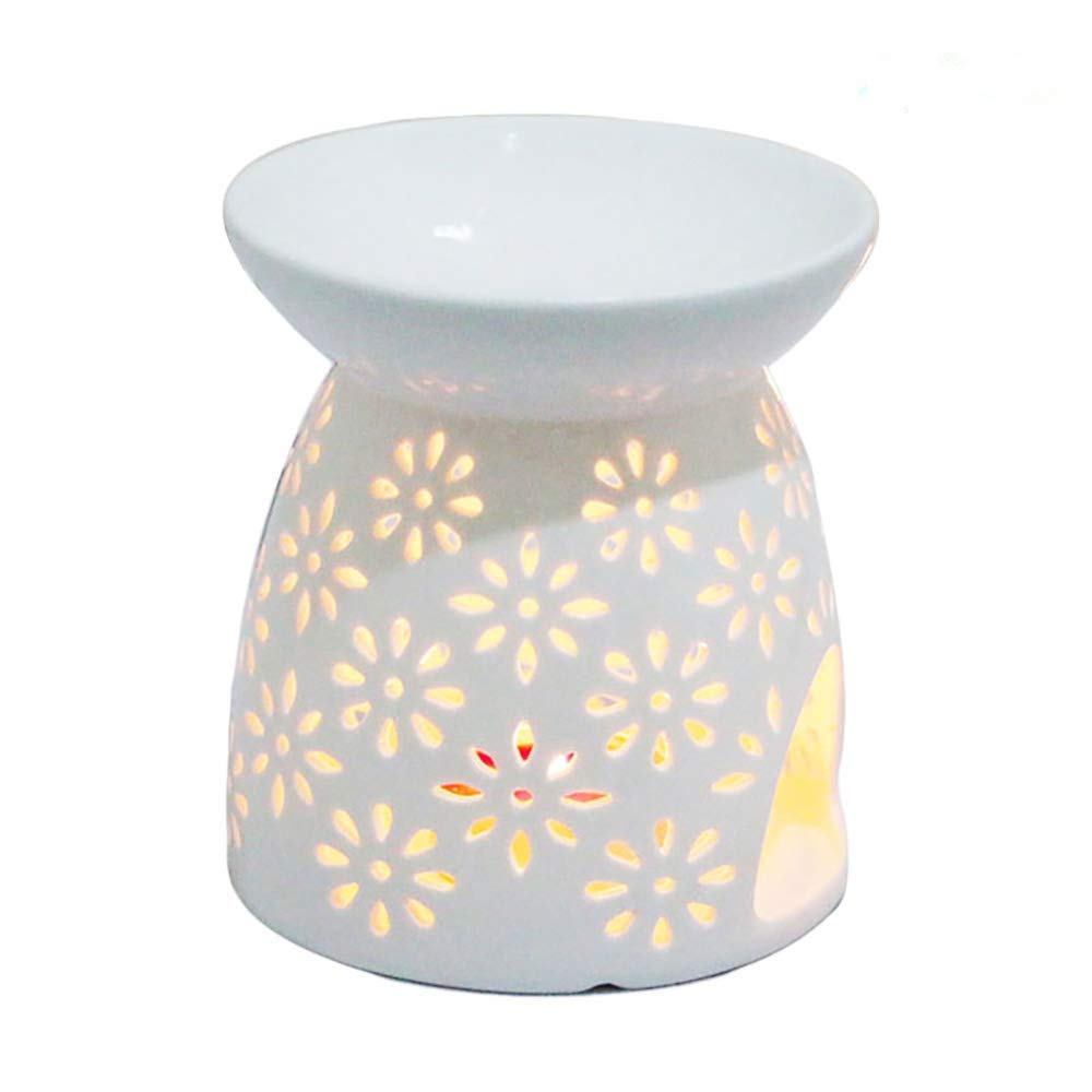 Night Fragrance Lamp Ceramic Essence Oil Burner Candle Incense Aromatherapy Stove Oil Diffuser Tea Light Holder Candle Holders(1#)
