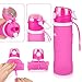 Mansov Water Bottle Silicone Leak Proof Collapsible Sports Water Bottle 26floz BPA Free Drinking Water Kettle for Outdoor Hiking Camping Running Traveling Rose