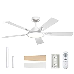 addlon Ceiling Fans with Lights, 52 inch White