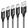 RAVIAD Câble USB Type C, [Lot de 4, 0.5m+1m+2m+3m] USB Cable Type C en Nylon Tressé Chargeur USB C Connecteur pour…