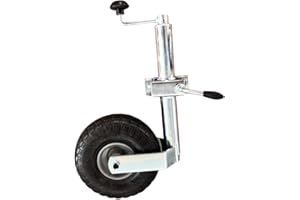 Heavy Duty 330 lbs Trailer Jack with Pneumatic Wheel, Swivel Boat Trailer Jack Single Tire, 27.6" Max Lift, Bolt-On Trailer T