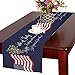 InterestPrint Independence Day USA Flag Cotton Table Runner Placemat 16 x 72 inch, American July of 4th Table Linen Cloth for Office Kitchen Dining Wedding Party Home Decor