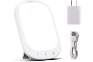 LASTAR Light Therapy Lamp 10,000 Lux UV Free Daylight Lamp with Memory Function 5 Adjustable Brightness Levels and 4 Timer Funtion Sun Lamp Compact Size Wall Mountable Support Smart Plug