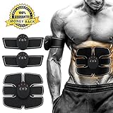 Muscle Toner - ABS Stimulator Abdominal Toning Belt - Unisex AB Trainer Wireless Body Gym Fitness Training Gear Fat Burner Equipment (Black)