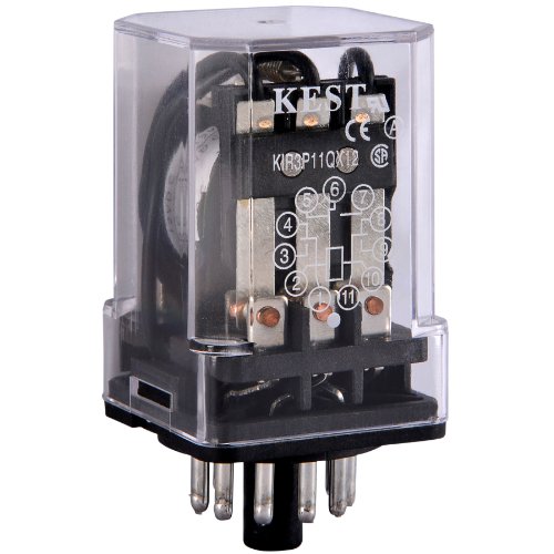 KEST KIR3P11QX12 12 VDC 10A 3PDT 11-Pin Octal Power Relay