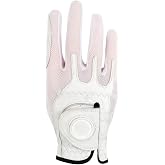 PINMEI Golf Gloves Men Women Right and Left Handed Golfer Premium Cabretta Leather Golf Glove White Lycra Fiber High Flexibility Breathability