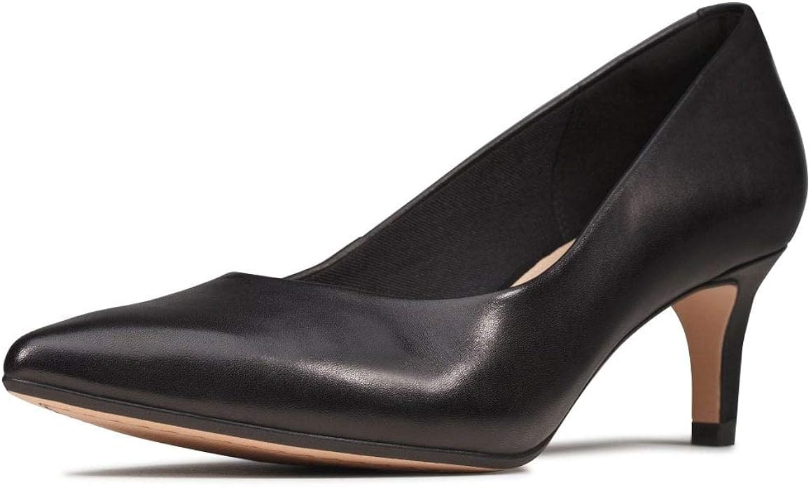 clarks black court shoes