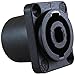 GLS Audio Speaker Jack Twist Lock 4 Pole Square (Rectangle) - Compatible with Neutrik Speakon NL4MP, NL4MPR, NL4FC, NL4FX, NLT4X, NL4 Series, NL2FC, NL2, Speak-On - 4 Pack