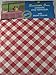 Summer Fun Red and White Diamond Check Flannel Back Vinyl Umbrella Tablecloths with Hole and Zipper-assorted Sizes (70 Round)