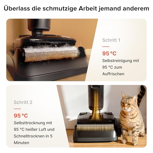 F25 ACE Pro Nass-Trockensauger, 25000Pa, JetFoaming gegen Flecken, Anti-Haar-Verwicklung, 180° Flach-Design, Heißwasser-Selbstreinigung & Heißlufttrocknung