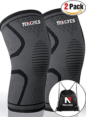 Knee Brace Support Compression Sleeves ( 1 Pair / sackpack ) for Women &amp; Men - Wraps Pads for Arthritis, Weightlifting, ACL, Running, Pain Relief, Injury Recovery, Basketball and More Sports - Small