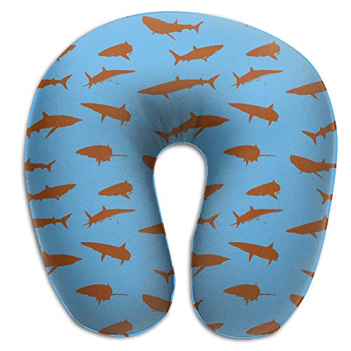 Laurel Neck Pillow Blue Shark Picture Travel U-Shaped Pillow