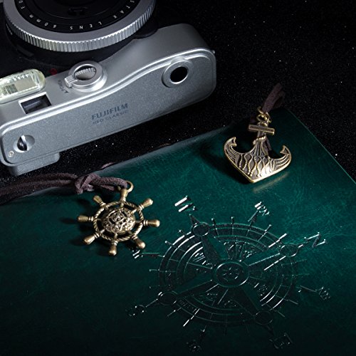 image for Woodmin Leather Cover Navigation Theme 3-Ring Black Paper DIY Scrapboo
