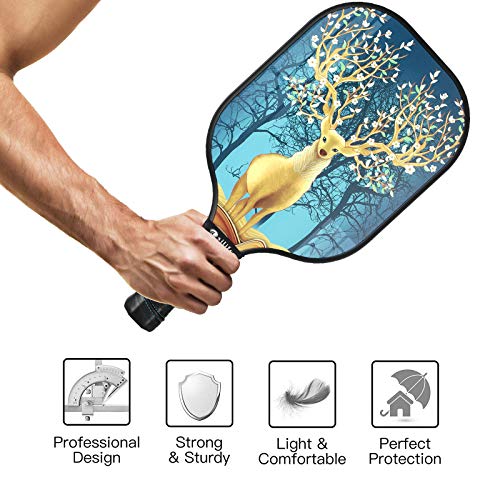 Osilifen Pickleball Paddle Graphite Pickleball Racket with Graphite Carbon Fiber Face, Polypropylene Honeycomb Core, Ultra Cushion, Lightweight 7.9OZ with Cover, Ideal for Beginners Christmas elk