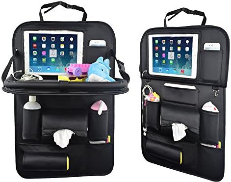 SUASI 1 Car Organizer Tray Baby PU Leather Foldable Dining Table Desk Back Seat Tablet Ipad Holder
