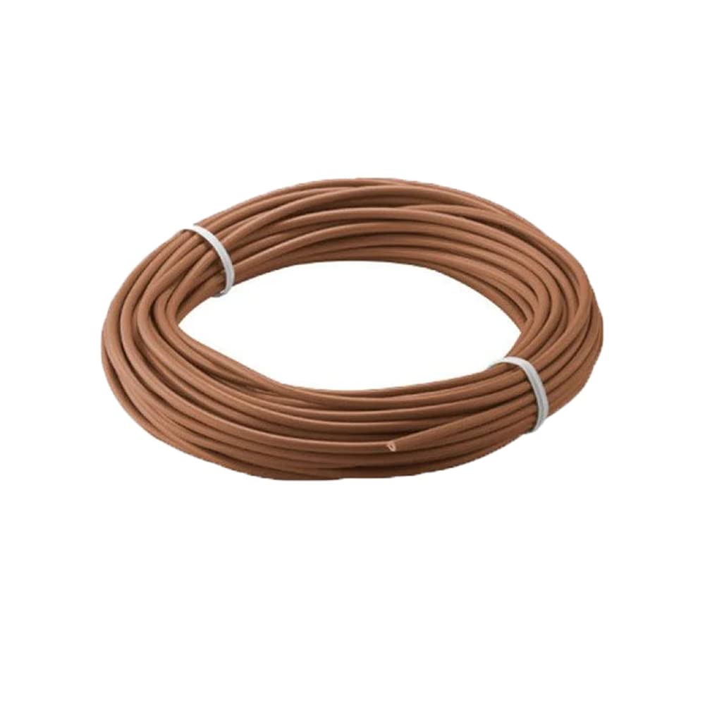 KafTon PVC Sleeving Electrical Wire Cable Earth Green and Yellow Blue Brown Black (6mm, Brown)