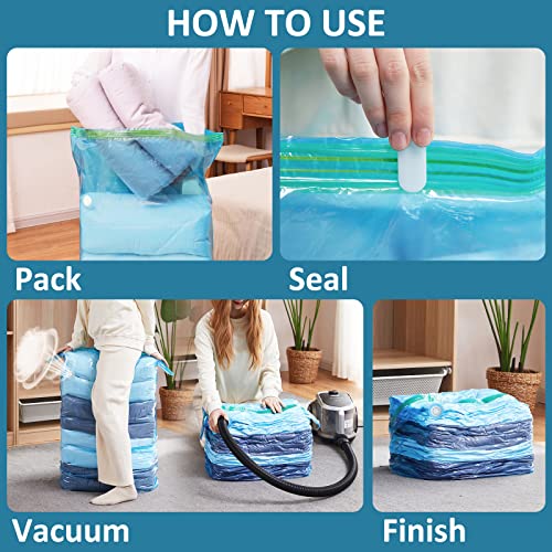 TAILI Vacuum Storage Bags Jumbo 4 Pack, Press To Exhaust Selflock