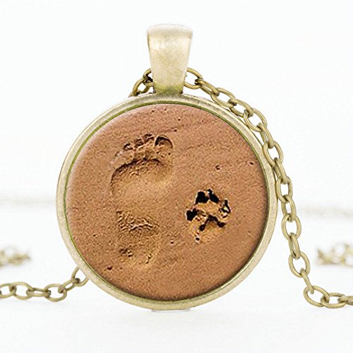 ERAWAN Fashion Lover Gift Charm Dog Paw Print Footprint Pendant Necklace Jewelry EW sakcharn (Bronze) - Thumbnail 4