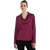 Calvin Klein Jeans Womens Long Sleeve Collar Drape Neck Blouse