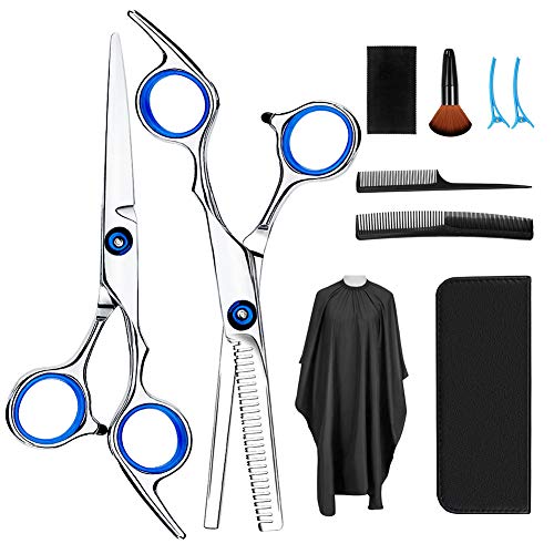 Hair Cutting Scissors Kits,Victory Stainless Steel Hairdressing Shears Set Thinning/Texturizing Scissors Professional Barber/Salon/Home Shear Sets