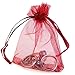Akstore 100PCS 4x6inch (10x15cm) Drawstring Organza Jewelry Favor Pouches Wedding Party Festival Gift Bags Candy Bags (Red)