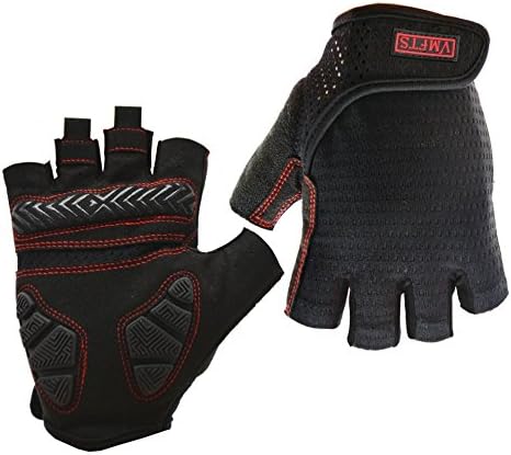 VMFTS Motorcycle Glove Non-Slip Cycling Gloves Spin Bike Weightlifting Gloves for Men Womens Premium Wear-Resisting Gym Gloves Half Finger Black