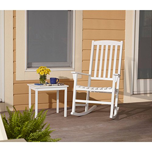 Mainstays Outdoor Wooden Porch Rocking Chair, White Color Pricepulse