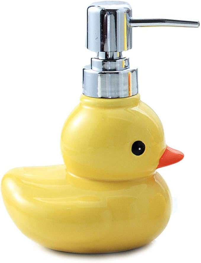 123Arts Ceramics Duck Soap Dispenser with Stainless Pump