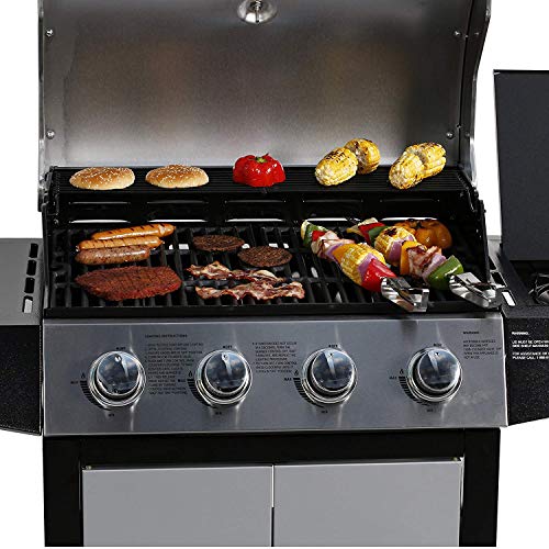 MASTER COOK 4-Burner Cabinet Liquid Propane Gas Grill- Stainless Steel 36000BTU 400 sq.in. Cooking Area Porcelain Grill Grate - Thumbnail 2