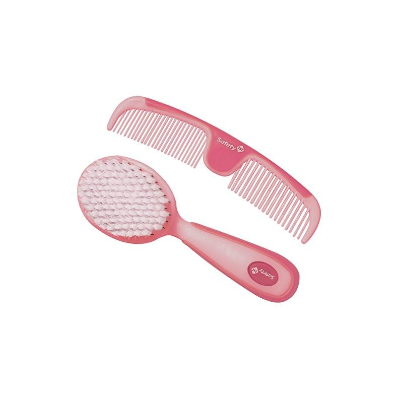 Safety 1st Easy Grip Brush and Comb, Raspberry