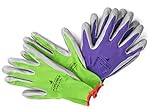 Garden Gloves for Women (2 Pairs) Medium, Nitrile Coating for Protection, Soft and Breathable Nylon