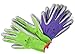 WILDFLOWER Tools Gardening Gloves for Women and Men - Nitrile Coating for Protection (Medium, Purple Pair/Green Pair with White Cuff Hem)