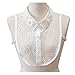 Joyci Women's Embroidery Lace Flower Fake Collar Shirt Collar White
