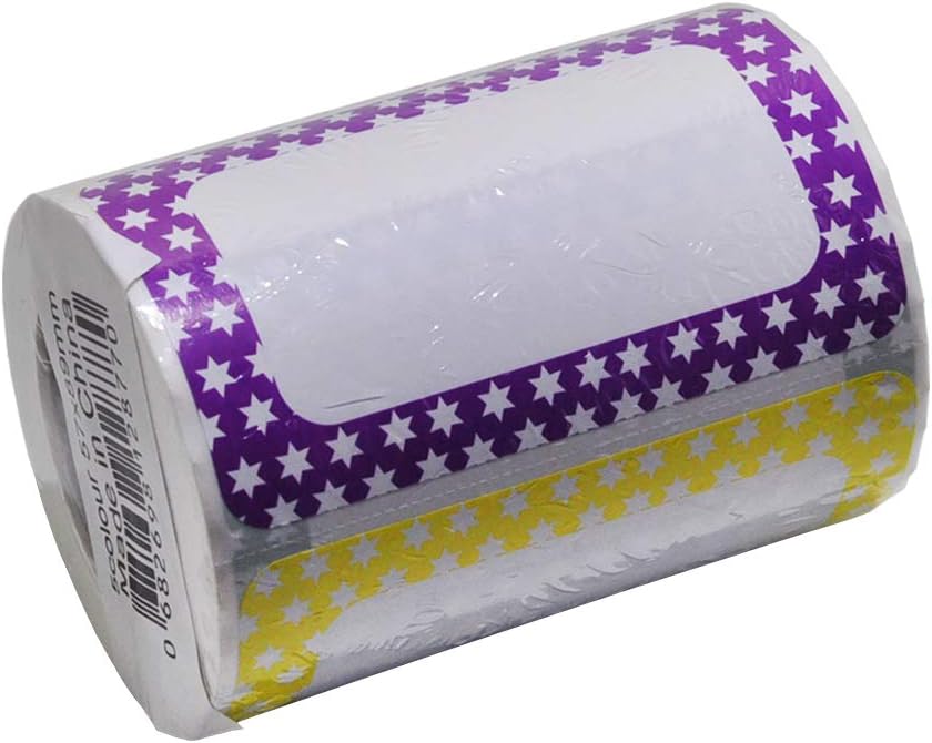 L LIKED 250 Stickers - Colors Plain Name tag Labels with Perforated Line for School Office Home (Star - 250 Labels) : Office Products