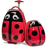 Kids Upright Carry On Travel Luggage With Wheels and Backpack - Toddler Suitcase for Girls