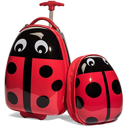 Kids ladybug luggage set - upright carry on roller bag …