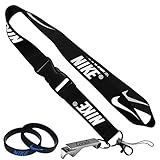 Nike Black Cell Phone Keychain Lanyard Keys ID MP3 Holder Neck Straps with LOCALS Bottle Opener with Nike Baller Wristband