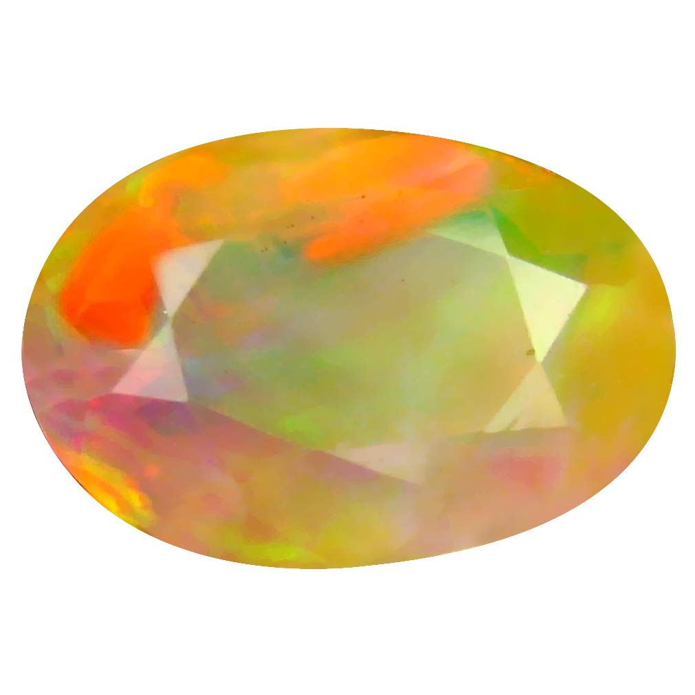 1.70 ct Oval Cut (10 x 7 mm) Un-Heated Transparent Quality Ethiopian Welo Rainbow Opal Natural Loose Gemstone