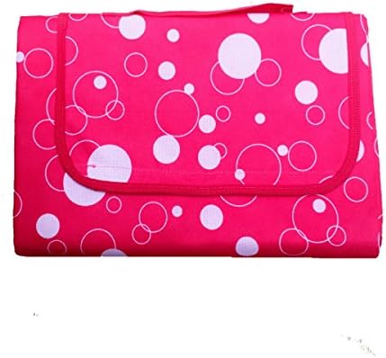 QILOVE Waterproof Flannel Outdoor Picnic Blanket Mat With Carrying Strap (Red bubble)