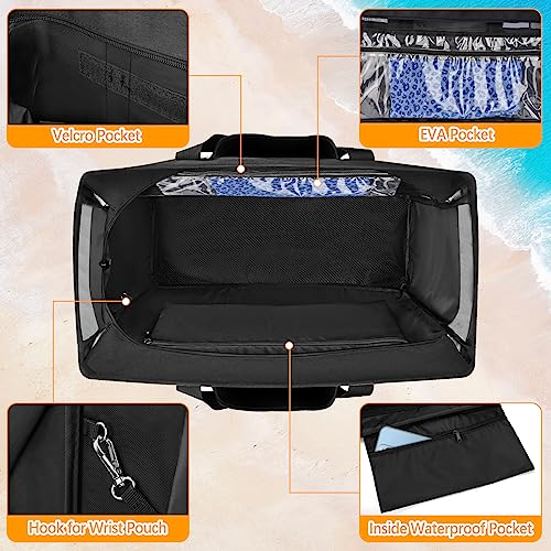 BTNEEU Large Beach Bag 45L Women's Family Beach Bag with Zip Closure 50 x 35 x 20 cm XXL Shopper Weekender Tote Bag for Shopping Travel Picnic